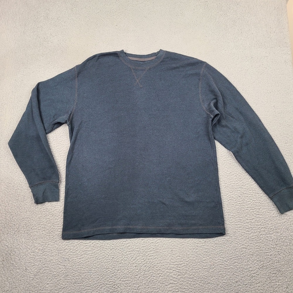 RedHead Long Sleeve Thermal T-Shirt Mens XL Blue Waffle Knit Crew Neck